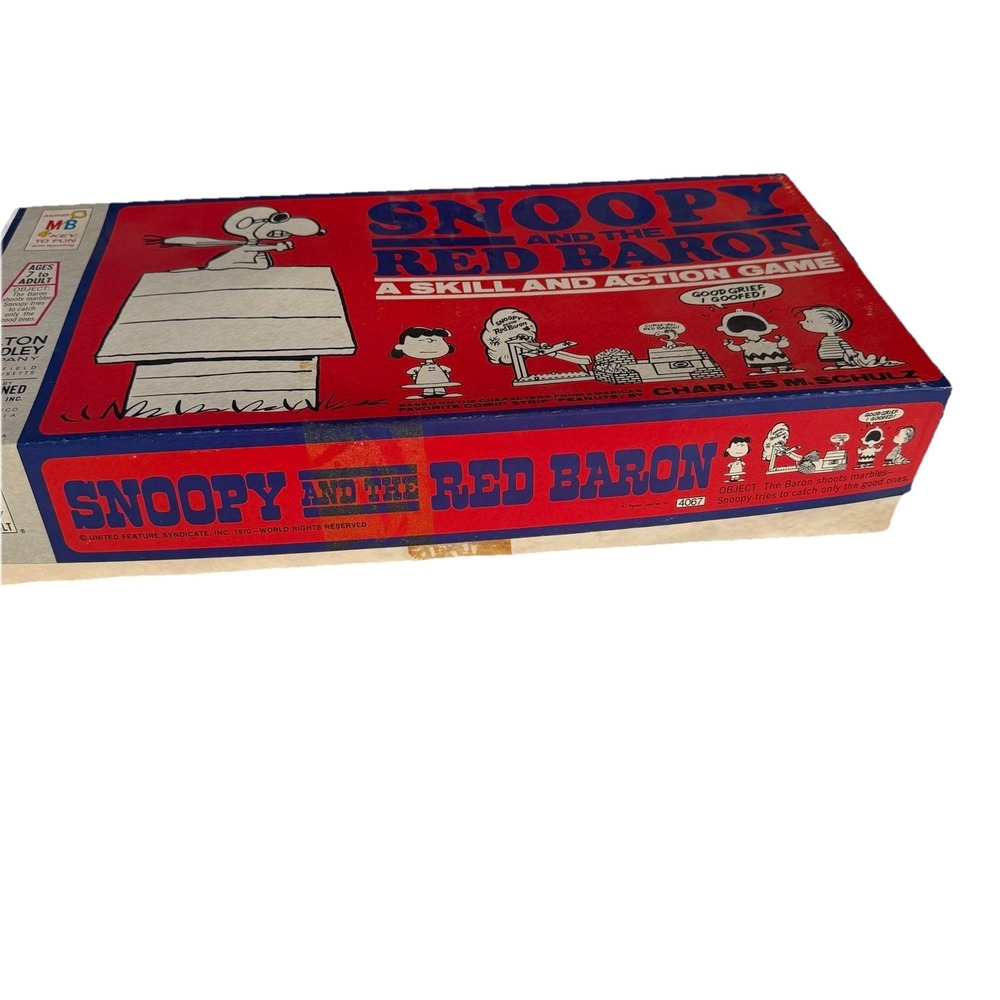 Snoopy And The Red Baron Skill and Action Game Milton Bradley Vintage 1970